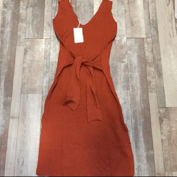 ZARA SLEEVELESS SWEATER DRESS WITH TIE - Picture 2 of 4